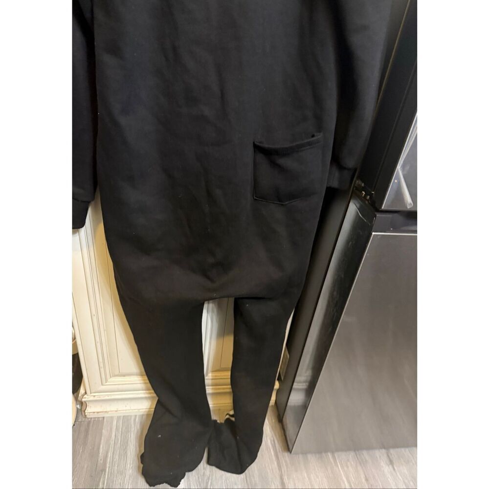 Noroze Men's Skeleton Fleece Jumpsuit Pajama Halloween Costume Black White Large - Picture 6 of 10